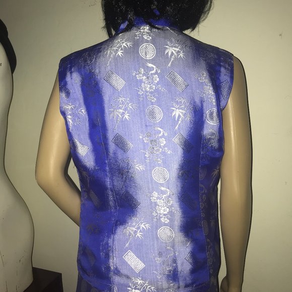 VIETNAM SILK TOP-BEAUTIFUL ASIAN MATERIAL - Picture 4 of 5